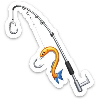 fishing rod hook sticker