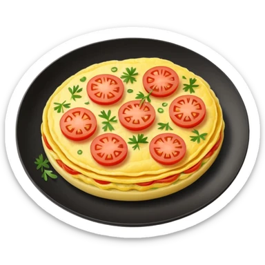 Omelet with tomato and chives  sticker