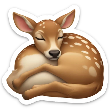 sleeping fawn sticker