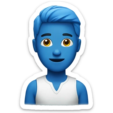 Blue human sticker