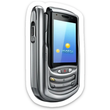 silver Motorola Razr V3 mobile device with the iconic clamshell design. sticker