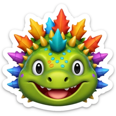 funny stegosaurus face with music notes funny  sticker