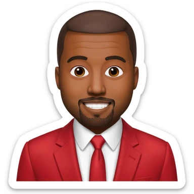 kanye west in red suit sticker
