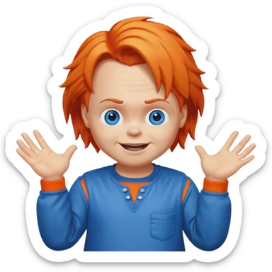 chucky shrugging sticker