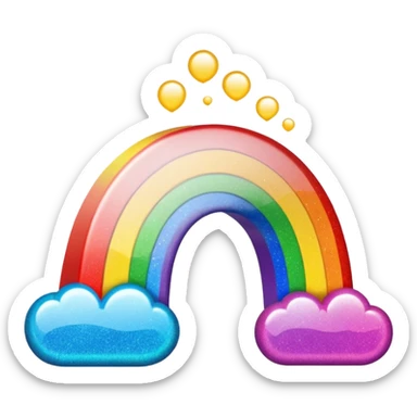 Regenbogen Mitte glitzer sticker