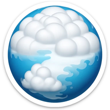 sphere globe planet, surface covered with white gas sticker