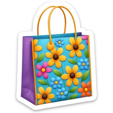 aesthetic shopping bag with pattern sticker