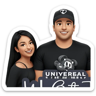 smiling girl and boy together sticker