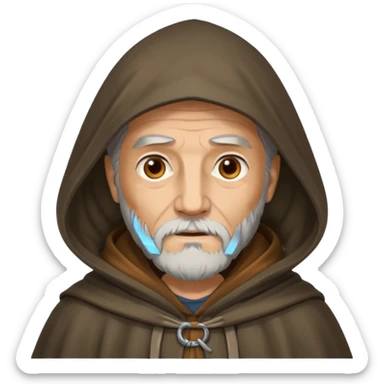 a wise man with mysterious face sticker