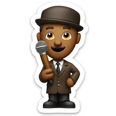 cigar man with a microphone sticker