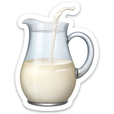 spilled glass jug of milk sticker