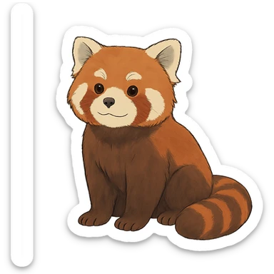 ghibli style red panda sticker