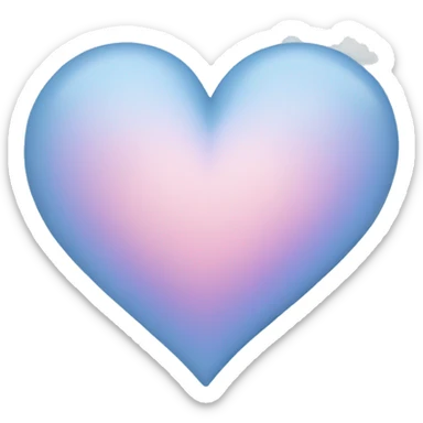 Sky blue heart with clouds sticker