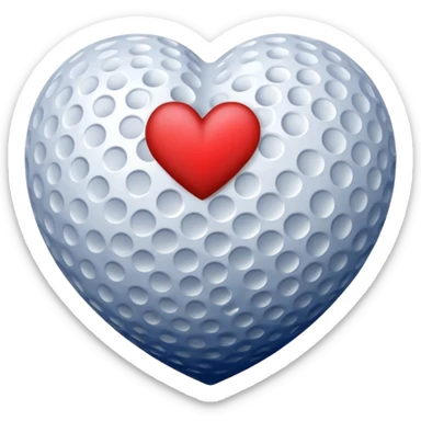 Navy golf ball in the shape of a heart sticker