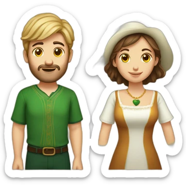 An irish man and an argentinian woman sticker