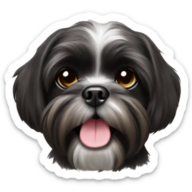 black brindle shih tzu sticker
