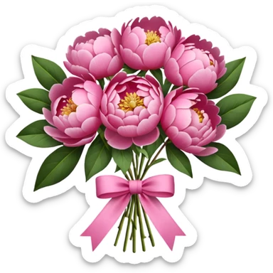 Create a peony bouqet sticker