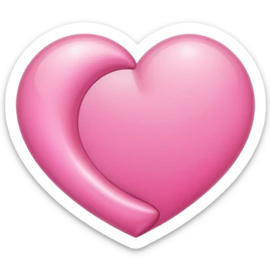 Pink crescent moon heart sticker