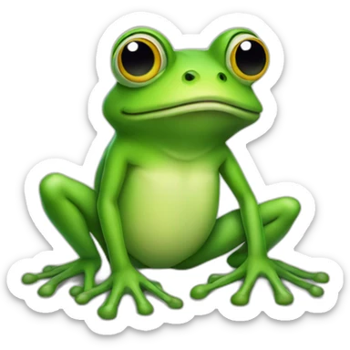 A human looking frog sticker