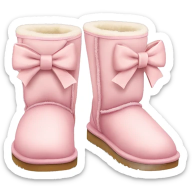 Light pink UGG boots with bow sticker