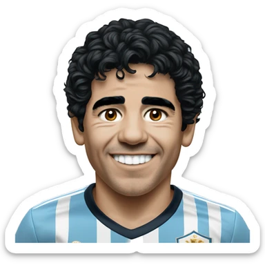 maradona argentina young smile sticker