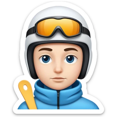Cold skier sticker