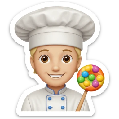 Chef + gumdrop hat,Candy Chef. sticker