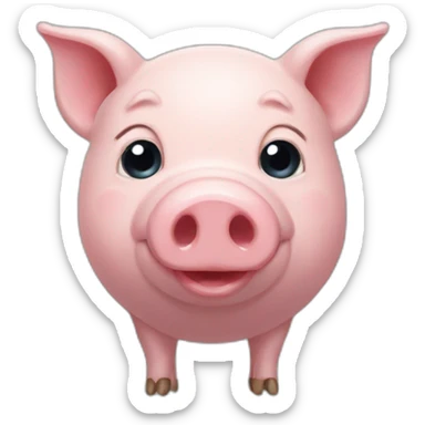 Tire-shaped pig with pixel eyes-mystery- sticker