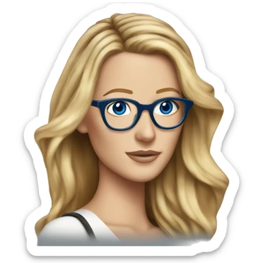 Blake lively blue eyes and glasses  sticker