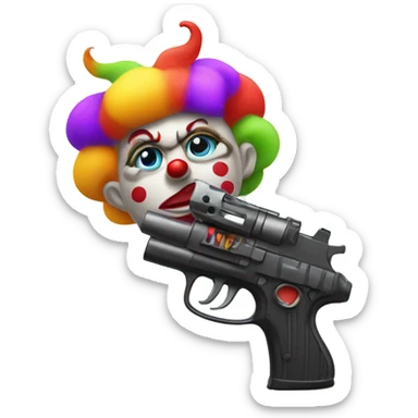 Draco gun with clown face sticker