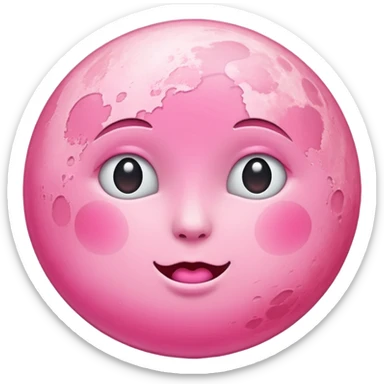 pink moon sticker