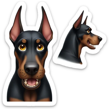Angry black Doberman  sticker