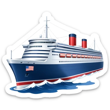 generate a very realistic American modern ship with flag sticker