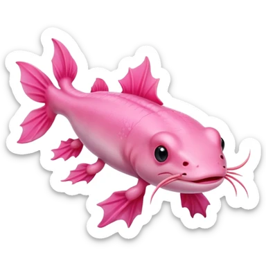A high-resolution digital illustration of a of an axolotl sticker
