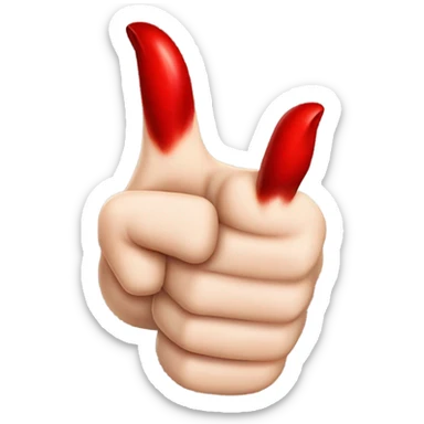 The devil's hand gives a thumbs up sticker