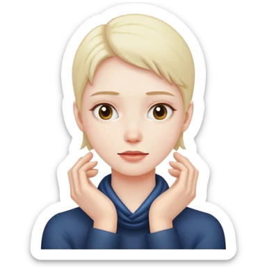 Person with hands around their neck sticker