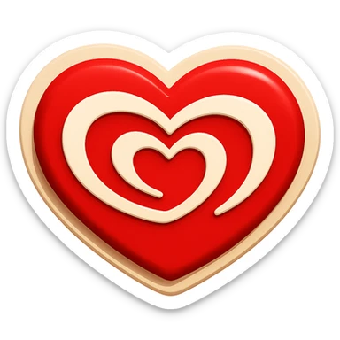 Create a sticker of Wall’s ice cream logo heart gently pulsing animation frame 2, slightly larger size, transparent background, no text, suitable for presentation. sticker