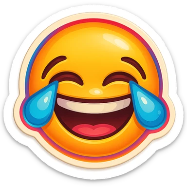 laughing with tears  sticker