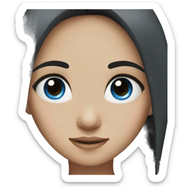 girl with black hair outdoors blue eyes sticker