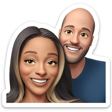 friends sharing a smile sticker