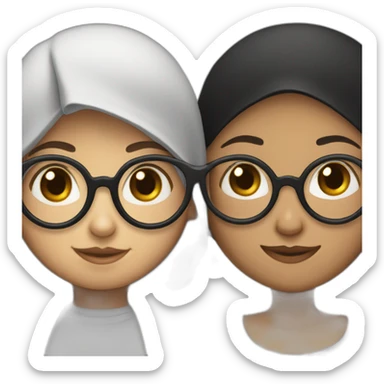 the boy with the black shirtand wear glasses and the girl with black hijab sticker
