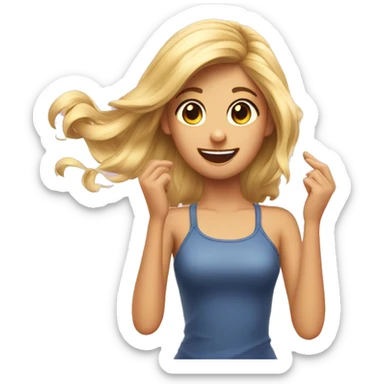 make an emoji of a girl twirling her hair make her flirt sticker