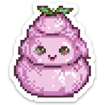 pink poo pixel art sticker