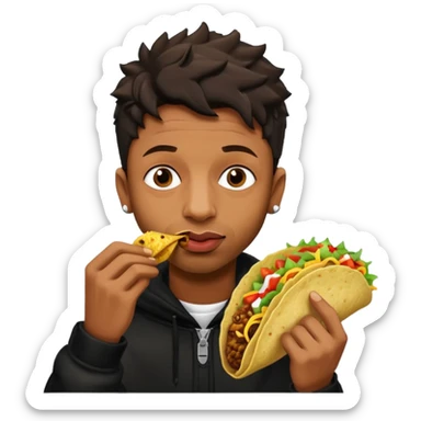 the rapper 21 savage eating a taco sticker
