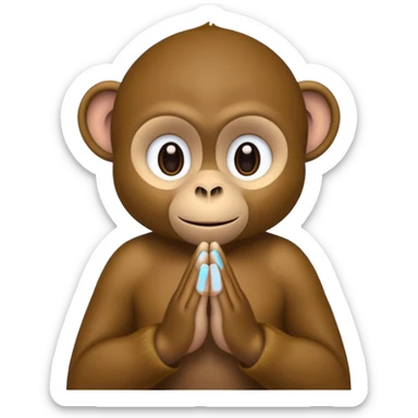 dark monkey prayer hands sticker