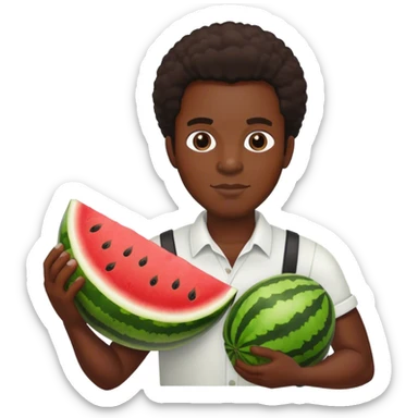 a black man with a watermelon, kfc. sticker