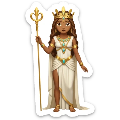 una diosa morena de la época púnica, de alto rango y de estatura media, una foto de cuerpo entero sticker