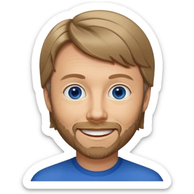 Björn Ulvaeus with dark blue eyes, dark blonde hair sticker