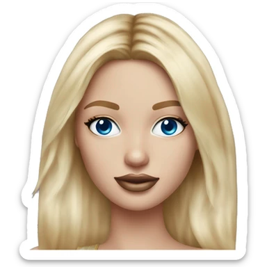 Realistic victoria secret model blonde blue eyes  sticker