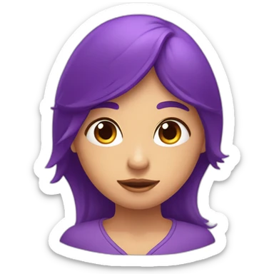 Corazón morado con una curita sticker